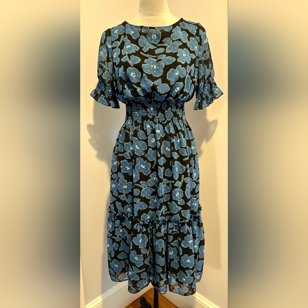 Kate Spade midi dress with smocking sz S